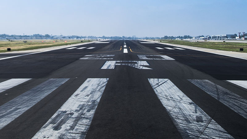 Empty airport runway